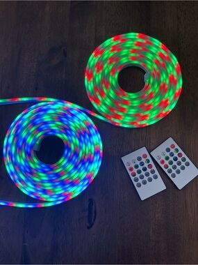 LED Color-Changing Strip Lights with Remote - Multicolor - Set of 2